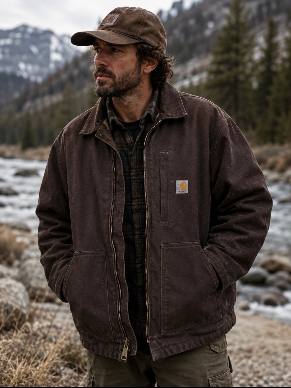 Carhartt Men’s Dark Brown Duck Work Jacket